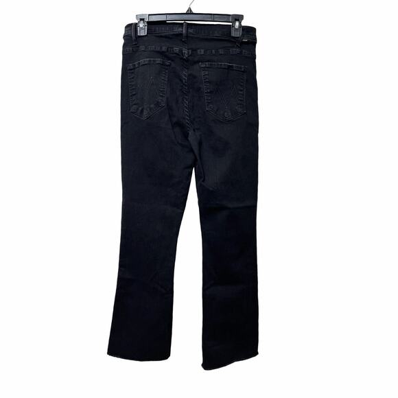 MOTHER Womens Hustler Ankle Fray Straight Leg Jeans Size 32 Black Frayed Hems - Picture 2 of 10